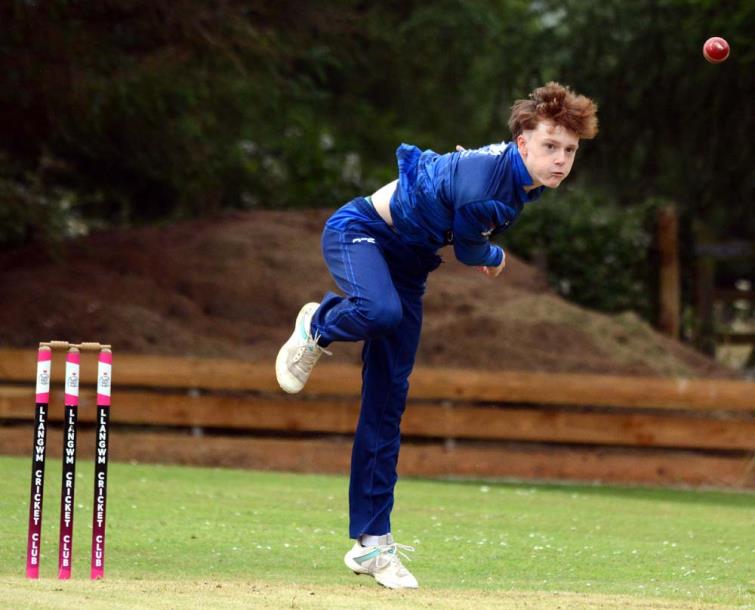 Fin Atyeo - the teenager took wickets for Town at Llangwm. Picture Gordon Thomas
